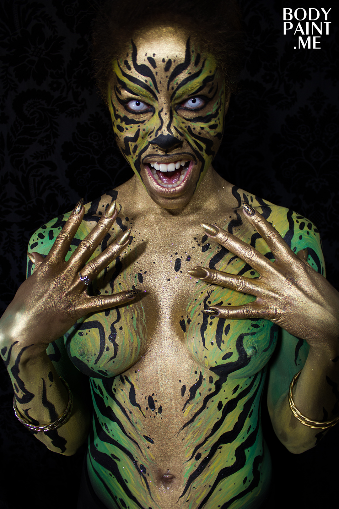 Golden Body Painted Models